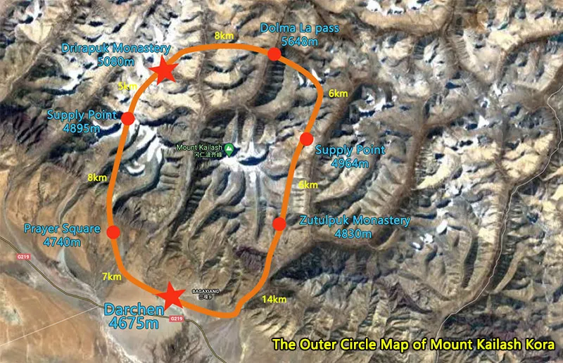 The Outer Circle Map of Mount Kailash